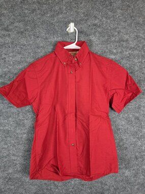 Red Kap Shirt women m Red Short Sleeve Button Down Workwear Honduras